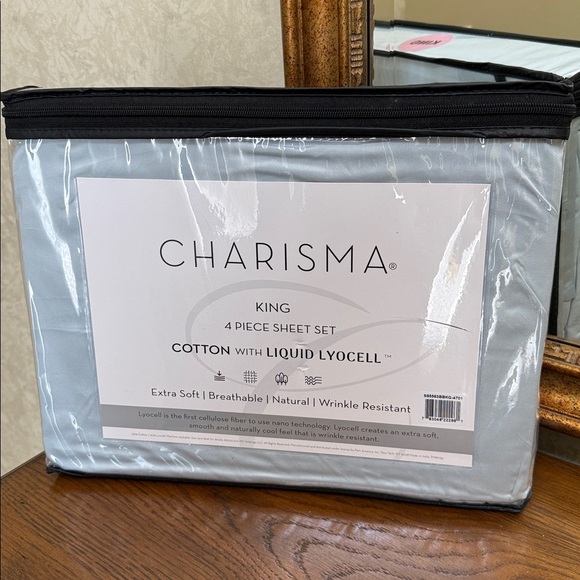 Charisma King 4 piece Sheet Set - Soft Blue - Picture 12 of 12